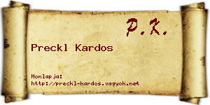 Preckl Kardos névjegykártya
